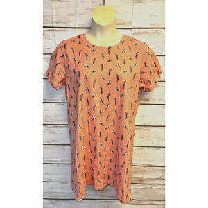 Sz XXL Margaritaville T-Shirt Dress Womens Peach Orange Parrots Lounge Nice Soft